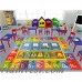 Zoomie Kids Weranna ABC Seasons Months and Days of the Week Educational Learning Blue/Yellow Indoor/Outdoor Area Rug ZMIE4051
